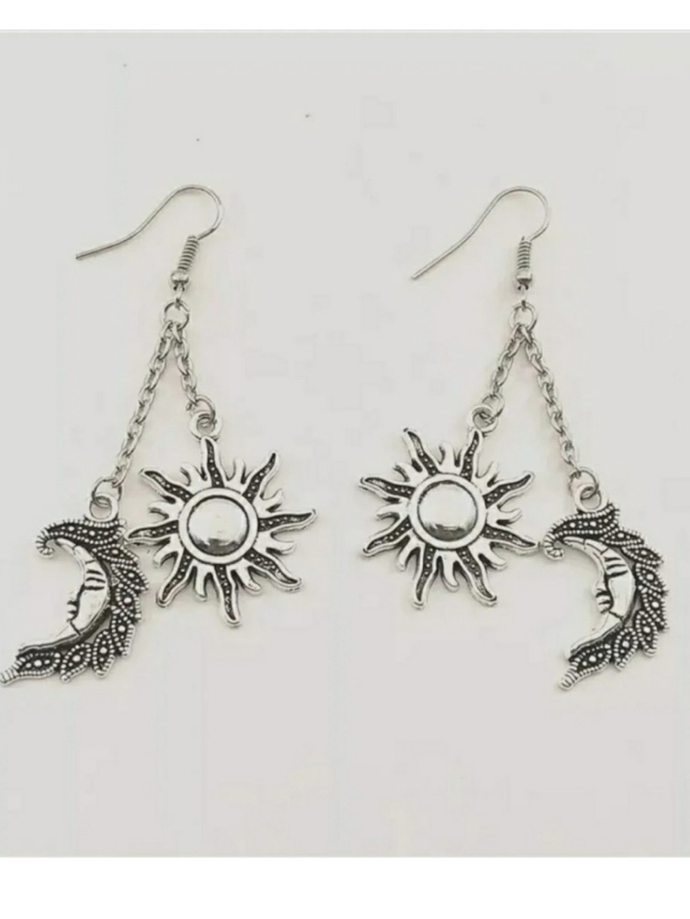 Sun & Moon Silver Earrings